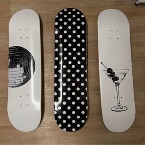 Polka Dot and Disco Skateboard Deck Set